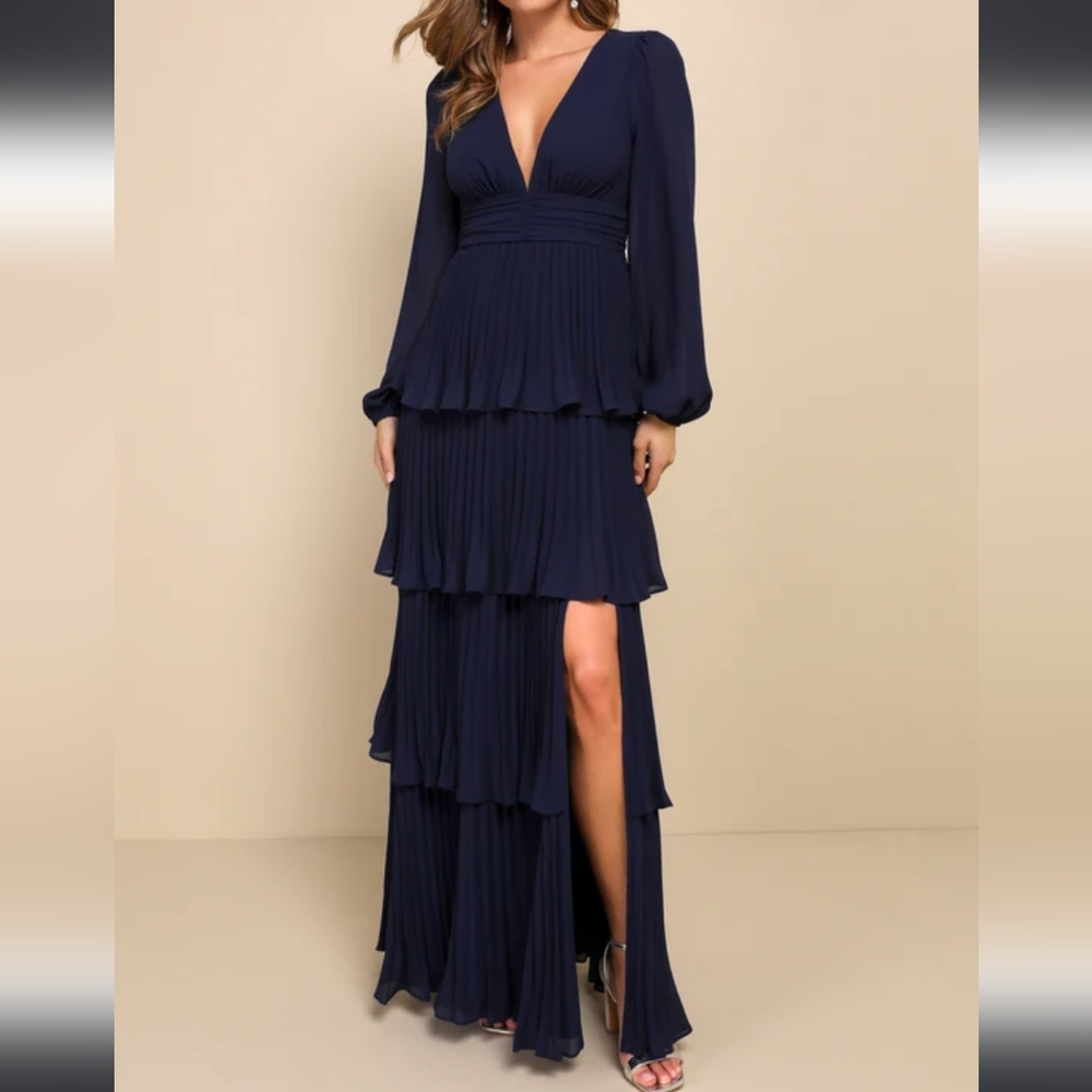 Elegant Navy Blue Maxi Dress